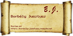 Borbély Jusztusz névjegykártya